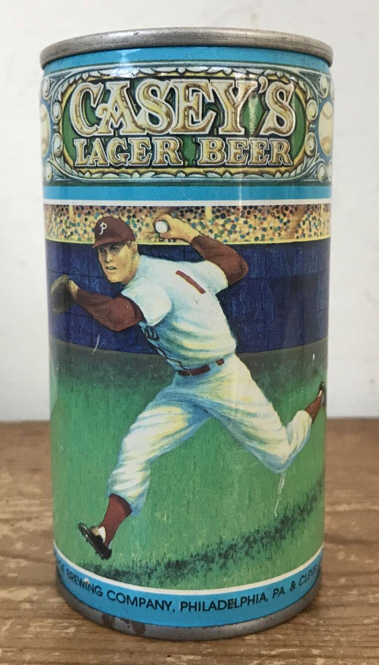 Vtg Caseys Lager Beer American Historical Collection Richie Ashburn Phillies Can